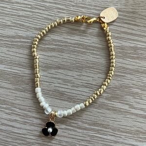 Beaded Bracelet with Flower Charm